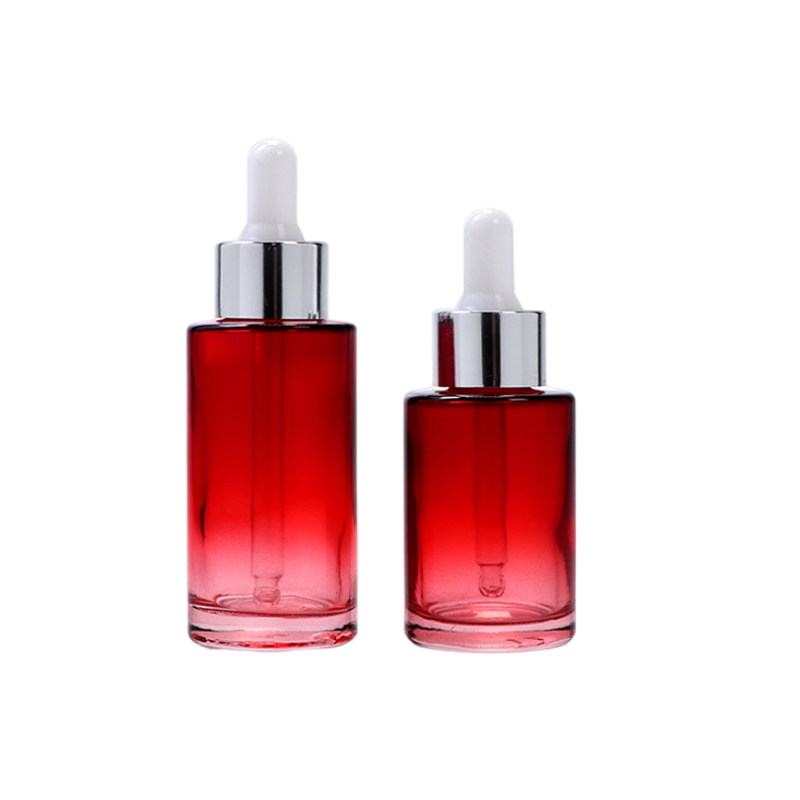 30ml 40ml Chai nhỏ giọt thủy tinh mỹ phẩm màu đỏ gradient