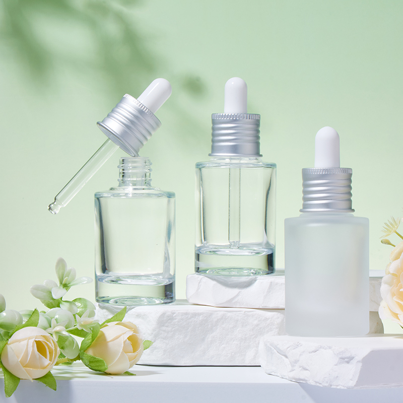 Chai nhỏ giọt thủy tinh trong suốt và mờ hình tròn 20 mm 30ml